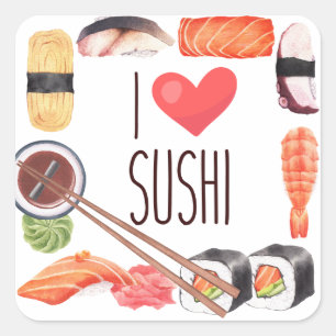 Sticker Carré Sushi japonais