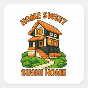 Sticker Carré Sushi Maison Whimsical Foodie Cottage