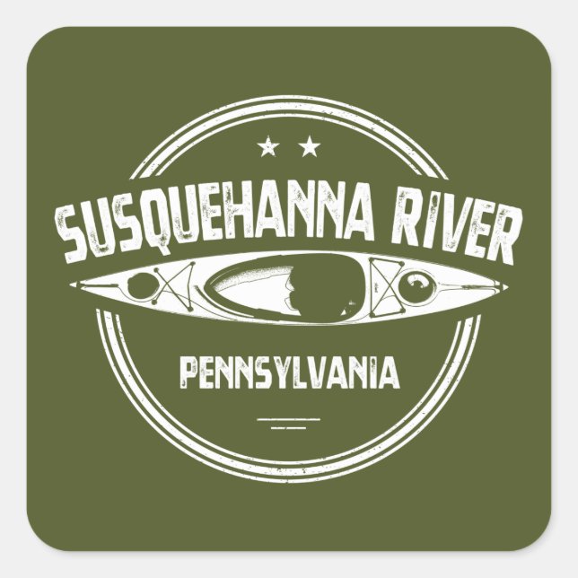Sticker Carré Susquehanna River, Pennsylvanie (Devant)