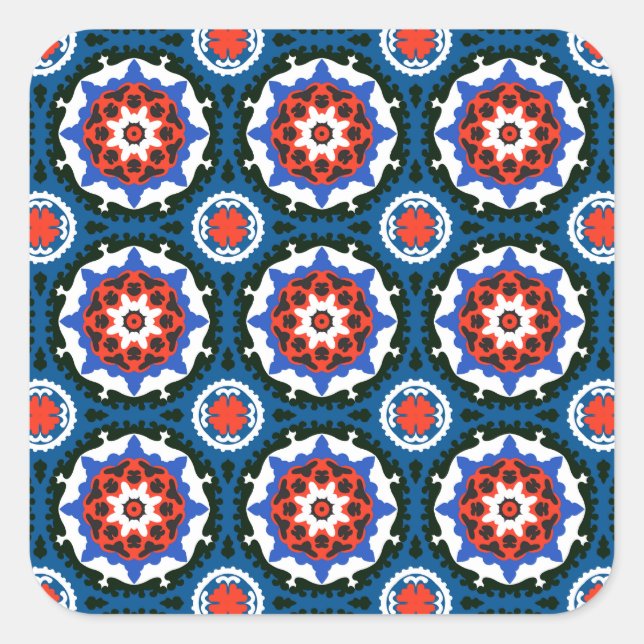 Sticker Carré Suzani Pattern (Devant)
