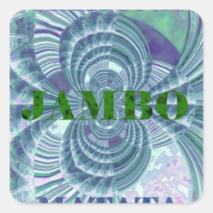 Sticker Carré Swaga Jambo Hakuna Matata Kenya Giraffe Safari Wo