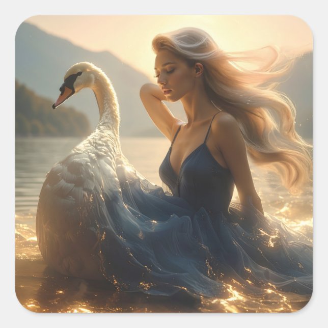 STICKER CARRÉ SWAN LAKE - BALLET & DANCE - (Devant)