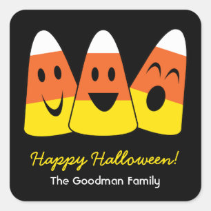 Sticker Carré Sweet bonbon maïs fun mignon Halloween préférence 