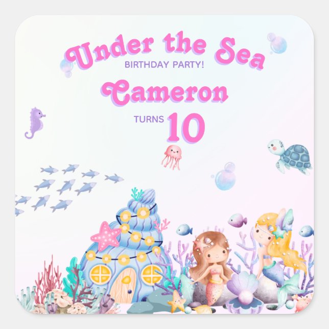 Sticker Carré Sweet épicé à la lunette sous la sirène (Devant)