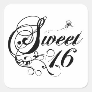 Sticker Carré Sweet sixteen (16) Citations
