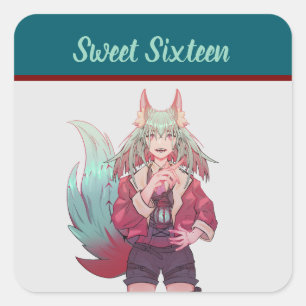 Sticker Carré Sweet sixteen VTuber, anime
