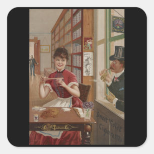 Sticker Carré Sweet Violet Cigs - Vintage Cigarettes
