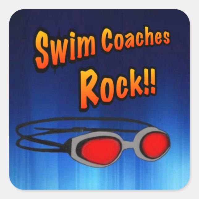 Sticker Carré Swim Coaches Rock! ! (Devant)