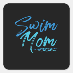 Sticker Carré Swim Maman Nager Drôle Mignonne Cadeau