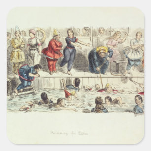 Sticker Carré Swimming for Ladys, 1844