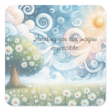 Swirling Skies / Daisies & Quote
