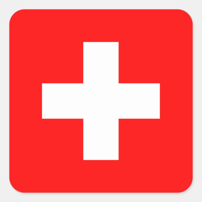 Sticker Carré Swiss Flag I (Devant)
