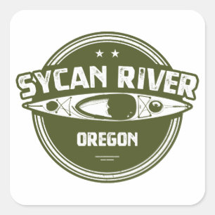 Sticker Carré Sycan River Oregon Kayak