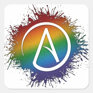Sticker Carré Symbole athée de l'arc-en-ciel LGBTQ Pride Peintur