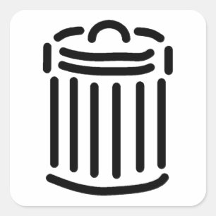 Sticker Carré Symbole Black Trash Can
