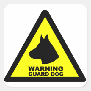 Sticker Carré Symbole chien de garde