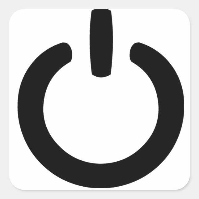 Sticker Carré Symbole d'alimentation (Devant)