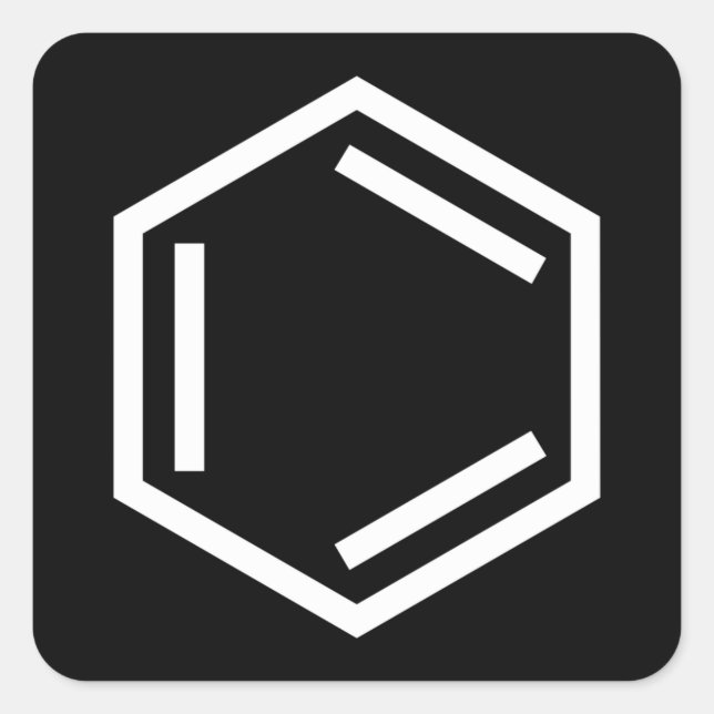 STICKER CARRÉ SYMBOLE D'ANNEAU BENZENE (Devant)