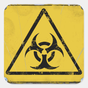 Sticker Carré Symbole d'avertissement de danger en détresse V2