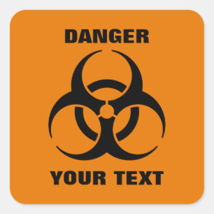 Sticker Carré Symbole d'avertissement orange de sécurité personn