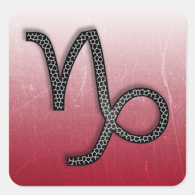 Sticker Carré Symbole de chèvre Capricorne et Horoscope (Devant)