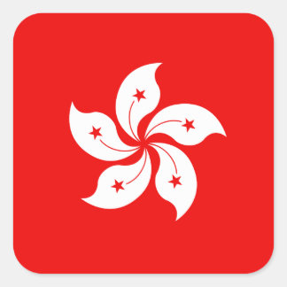 Sticker Carré Symbole de Hong Kong White Orchid