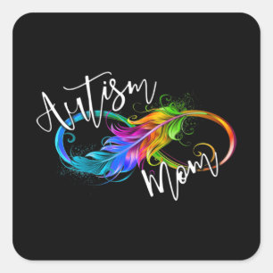 Sticker Carré Symbole de la neurodiversité Rainbow Infinity Auti