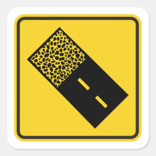 Sticker Carré Symbole de la route de Gravel