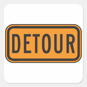Sticker Carré Symbole de la route Detour