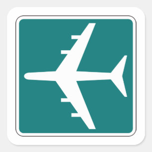 Sticker Carré Symbole de l'aéroport Icône Voyage de l'avion
