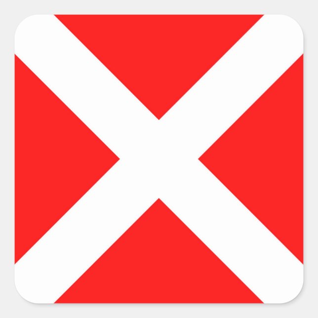 Sticker Carré symbole de l'alphabet maritime quatre (Devant)