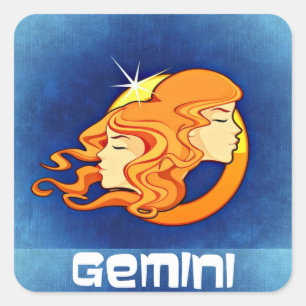 Sticker Carré Symbole de l'astrologie de Gemini Zodiac