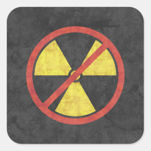 Sticker Carré Symbole de radiation de l'absence de Nukes