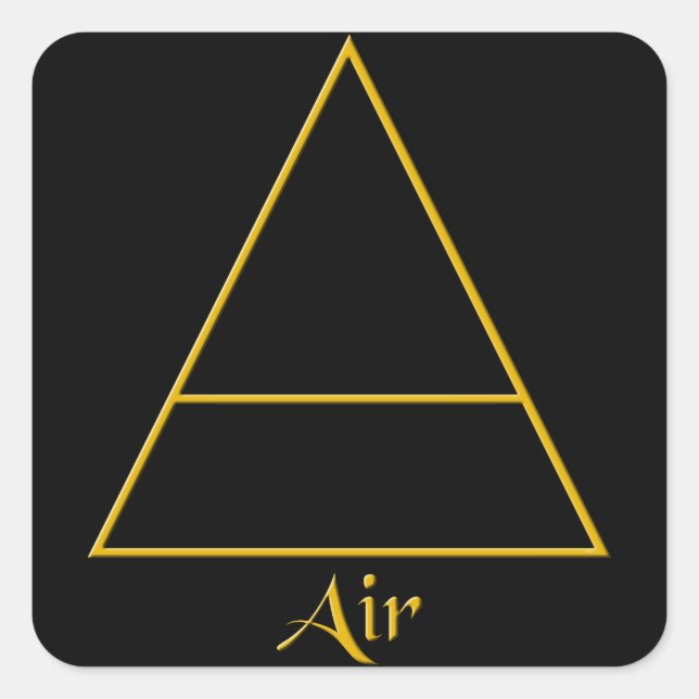 Sticker Carré Symbole d'élément d'air de Falln Pagan (Devant)