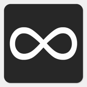 Sticker Carré Symbole d'infini blanc