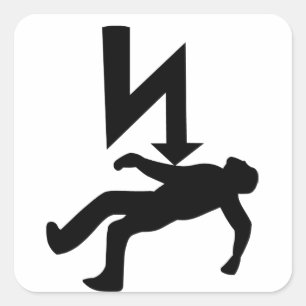 Sticker Carré Symbole du danger de choc électrique