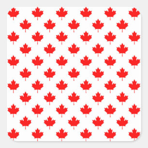 Sticker Carré symbole du pays du canada feuille d'érable texte m