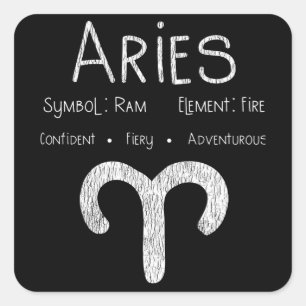 Sticker Carré SYMBOLE ÉTOILE D'Aries Horoscope Astrologie Cadeau