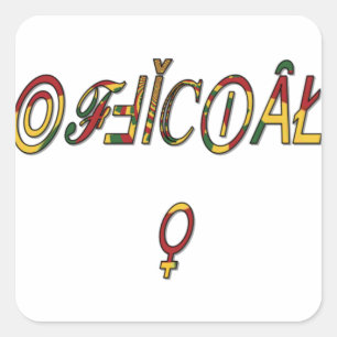 Sticker Carré Symbole féminin inversé "OFFICIAL" Imprimer