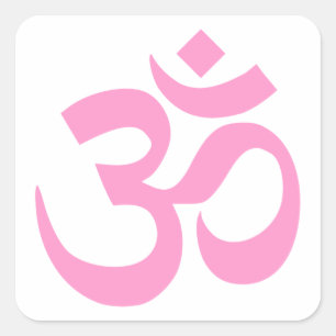 Sticker Carré SYMBOLE OM Rose