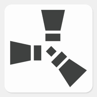 Sticker Carré Symbole POUSSIÈRE Noir sur blanc