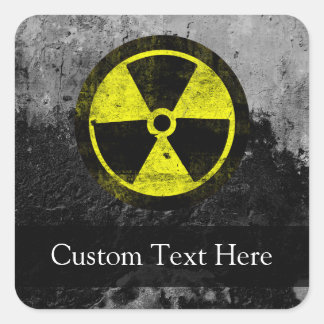 Sticker Carré Symbole radioactif Grunge