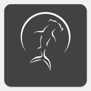 Sticker Carré Symbole requin marteau