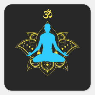 Sticker Carré Symbole spiritualité OM Méditation Chakra Zen