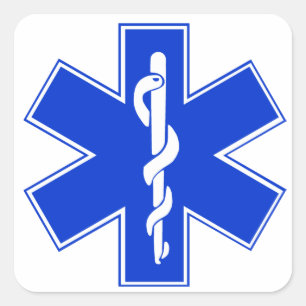 Sticker Carré Symbole Star of Life / EMT