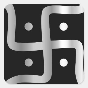 Sticker Carré Symbole Swastika de la religion jaïniste