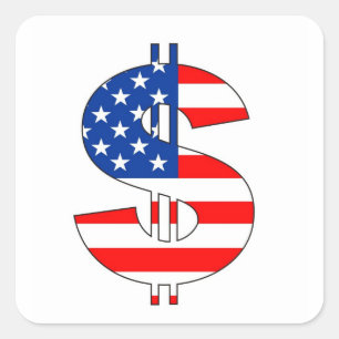 Sticker Carré symbole usa dollar signe argent