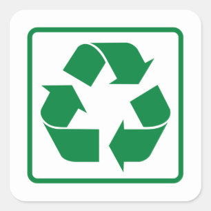 Sticker Carré Symbole vert de recyclage