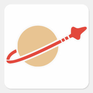 Sticker Carré Symbole vintage d'astronaute de l'espace de brique