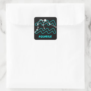 Sticker Carré SYMBOLE Zodiaque Aquarius